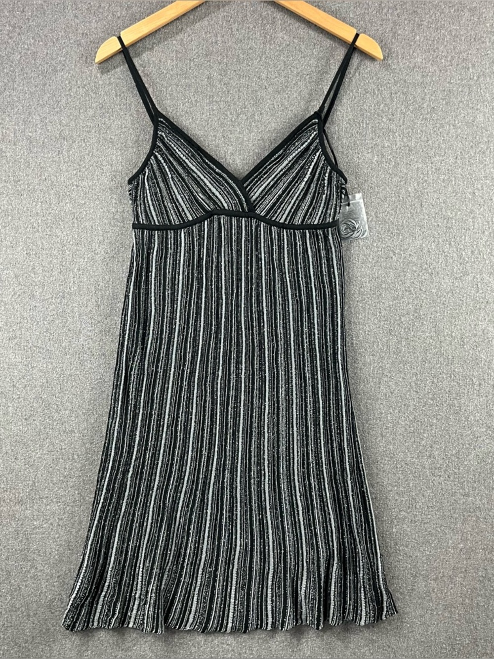 Textured Knit Cami Dress Adjustable Strap Lined Slip Boho Y2K M
